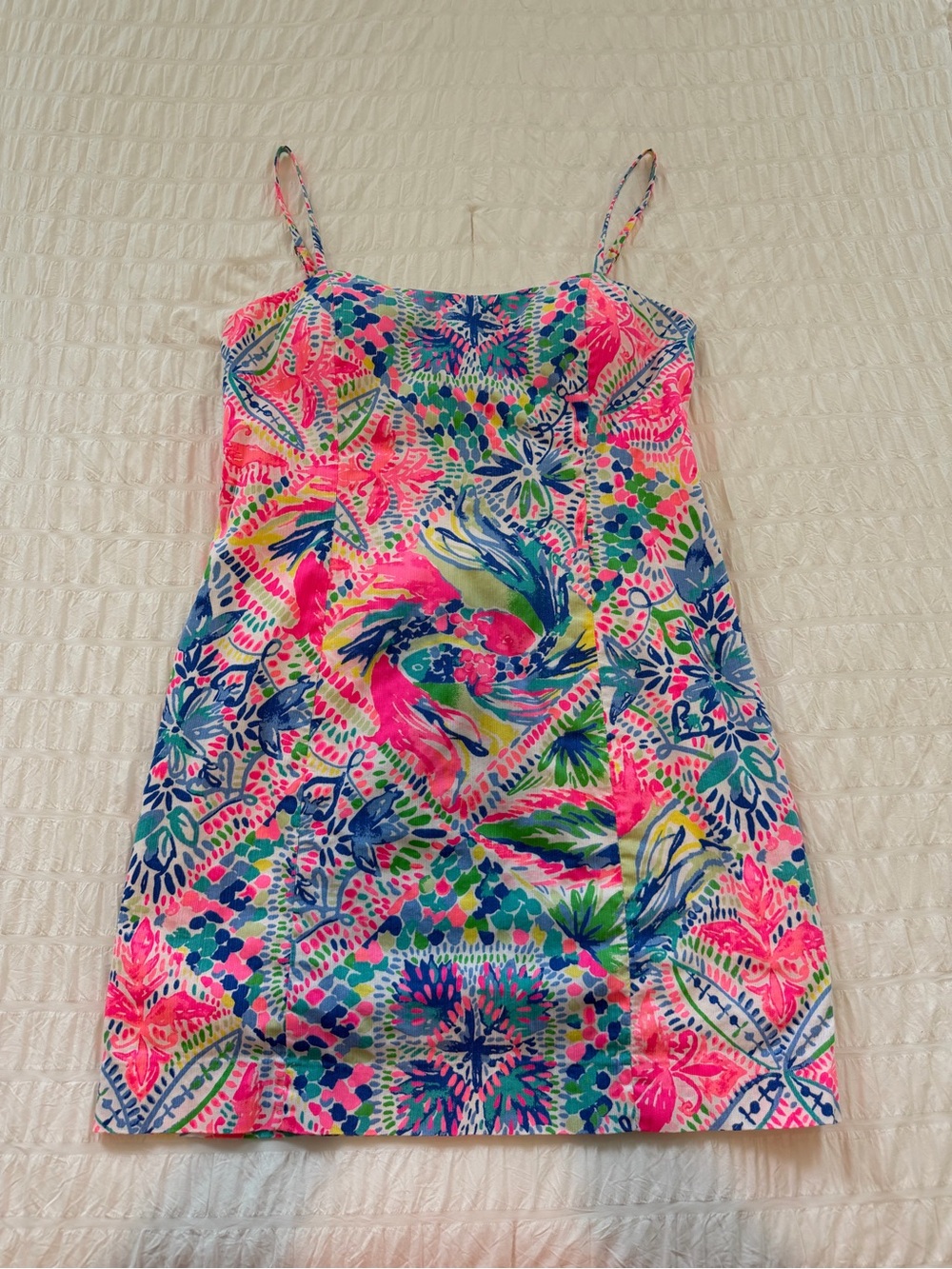 Lilly Pulitzer Tropical Print Mini Dress with open back detail